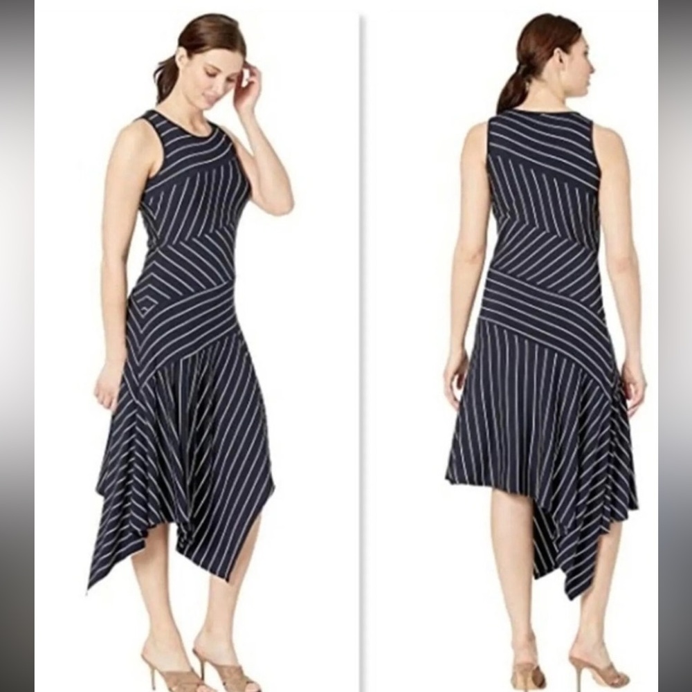 Vince Camuto Black and White Handkerchief-Hem Dress size Small NWT